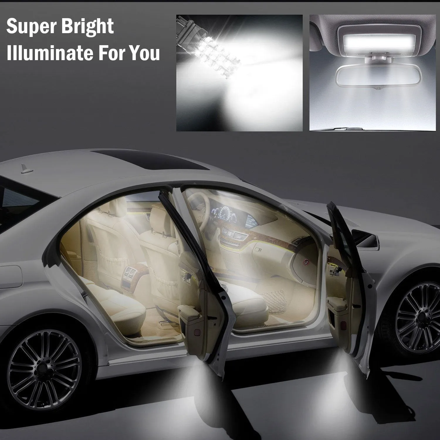 10-Pieces: LED Car Light Bulbs
