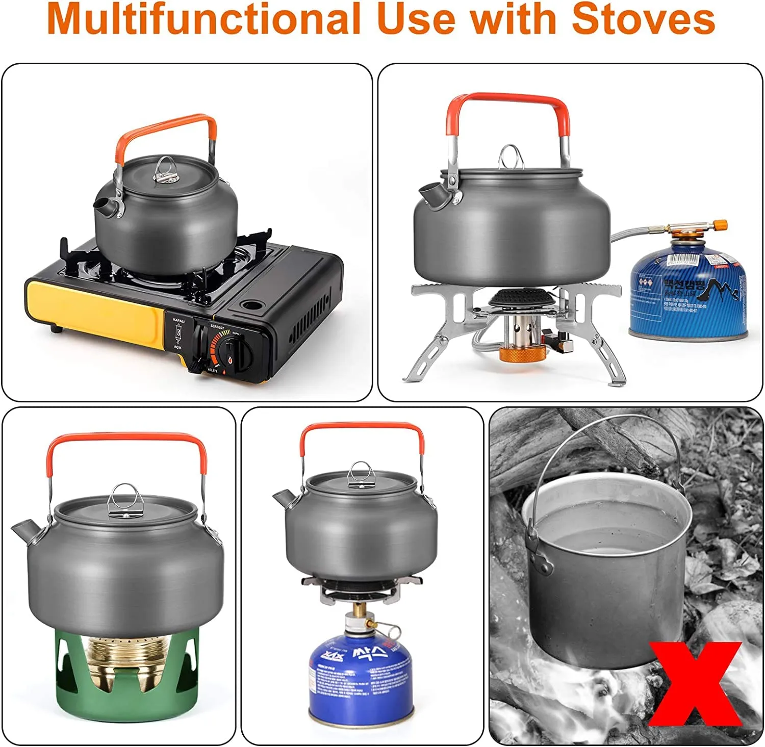 Campsor Water Kettle | Water Pot | Teapot | Coffee Pot | Indoor Aluminium Alloy Tea Kettle | Outdoor Camping Hiking Picnic Pot