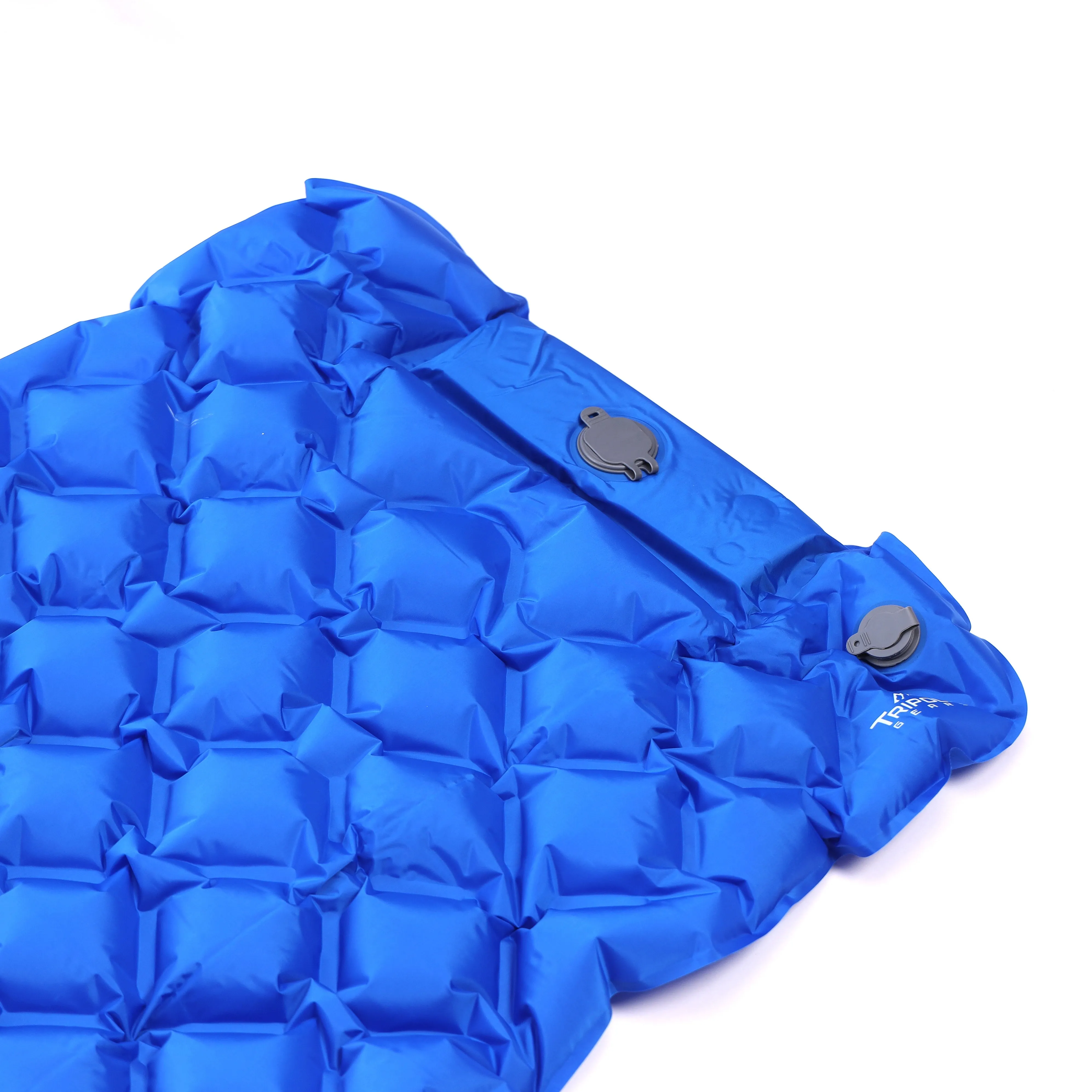 Inflatable Mat and Air Bed for Camping and Hiking with Built-in Inflator Pump (Blue)